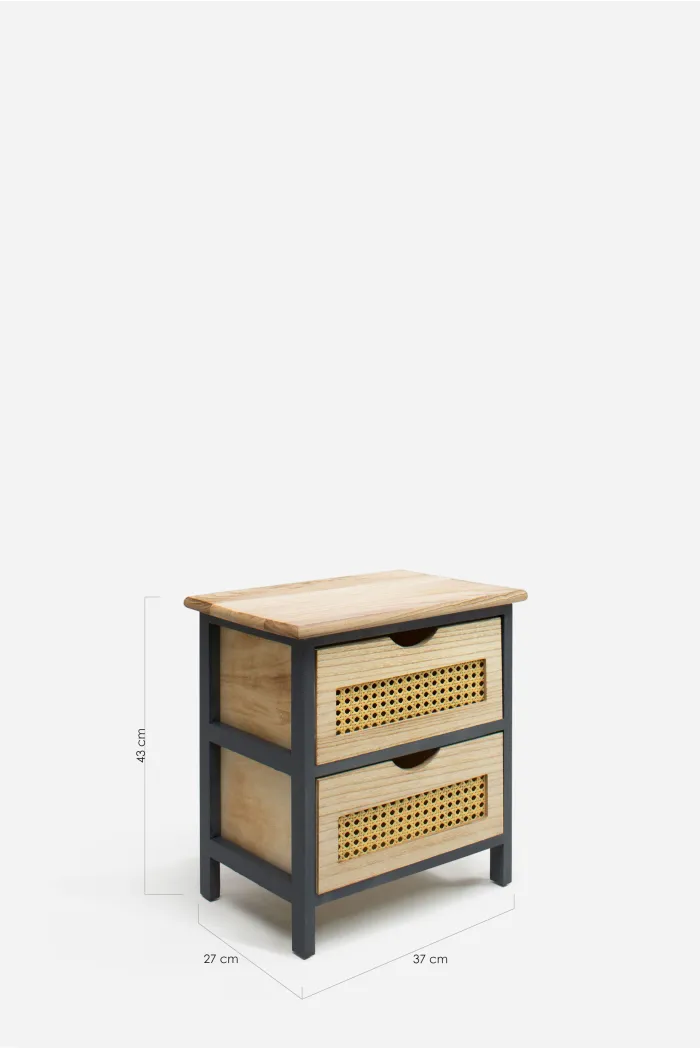 Mueble Auxiliar MDF 2 Cajones 37x27x43 cm