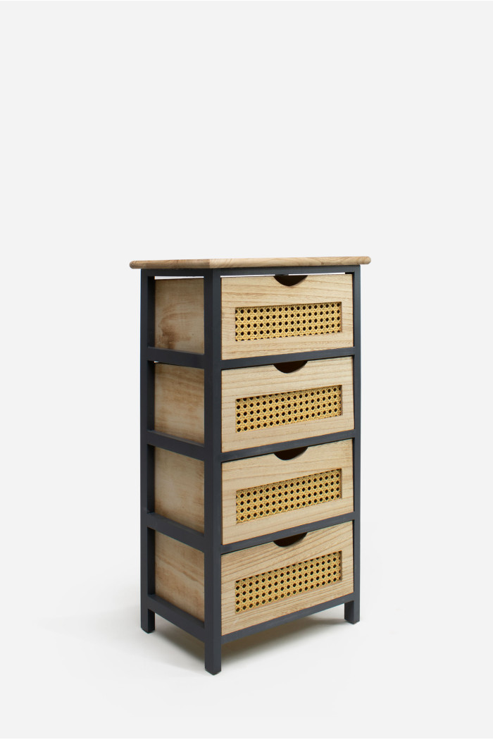 Mueble Auxiliar MDF 4 Cajones 37x27x73 cm