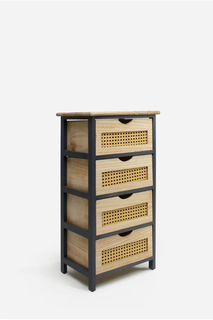 Mueble Auxiliar MDF 4 Cajones 37x27x73 cm