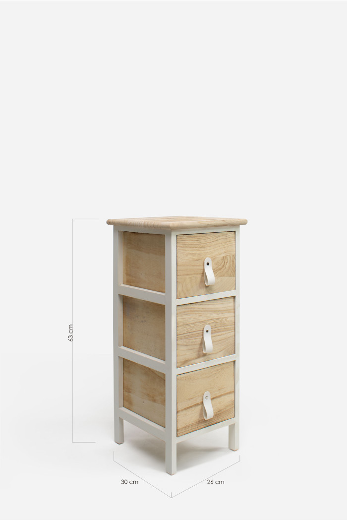 Mueble Auxiliar MDF 3 Cajones 26x30x63 cm