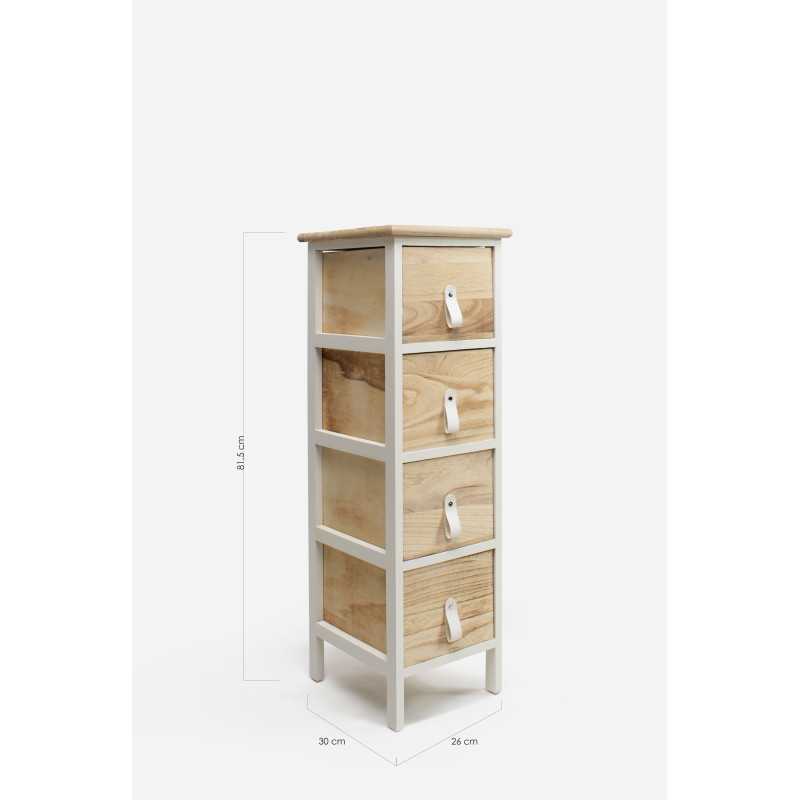 Mueble Auxiliar MDF 4 Cajones 26x30x81.5 cm
