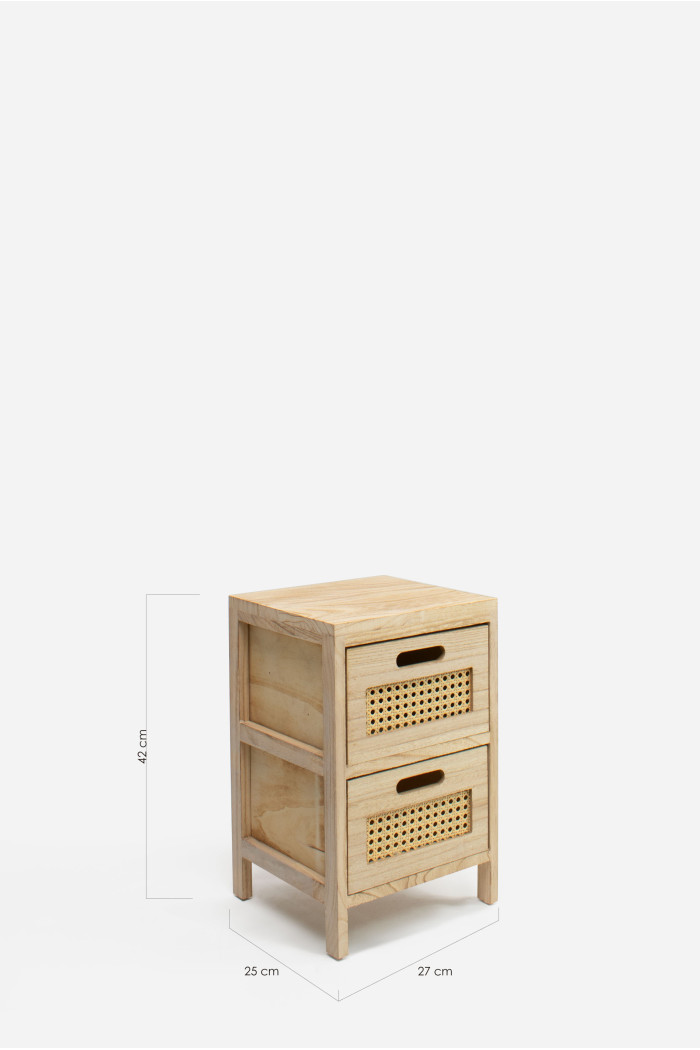 Mueble Auxiliar MDF 2 Cajones 27x25x42 cm