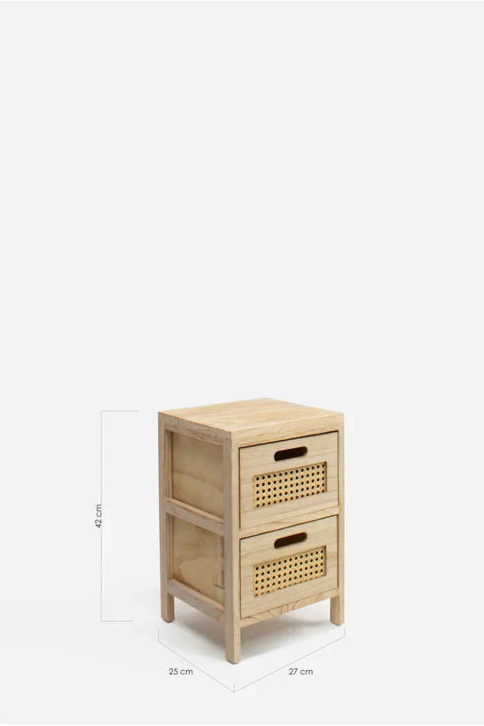 Mueble Auxiliar MDF 2 Cajones 27x25x42 cm
