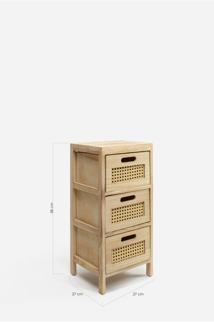 Mueble Auxiliar MDF 3 Cajones 27x25x58 cm