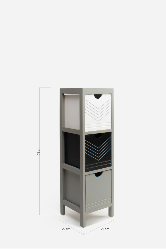 Mueble Auxiliar MDF 3 Cajones 22x22x72 cm