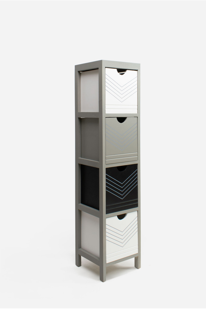 Mueble Auxiliar MDF 4 Cajones 22x22x93 cm
