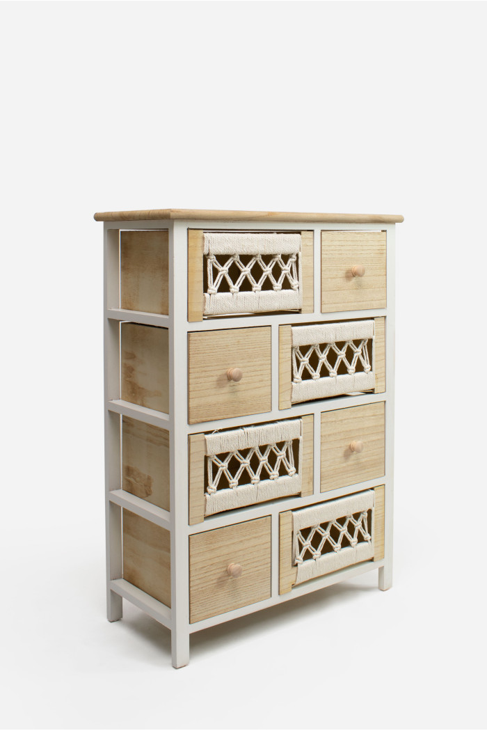 Mueble Auxiliar MDF 8 Cajones 56x27x77 cm
