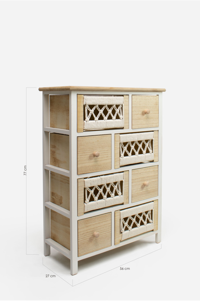 Mueble Auxiliar MDF 8 Cajones 56x27x77 cm
