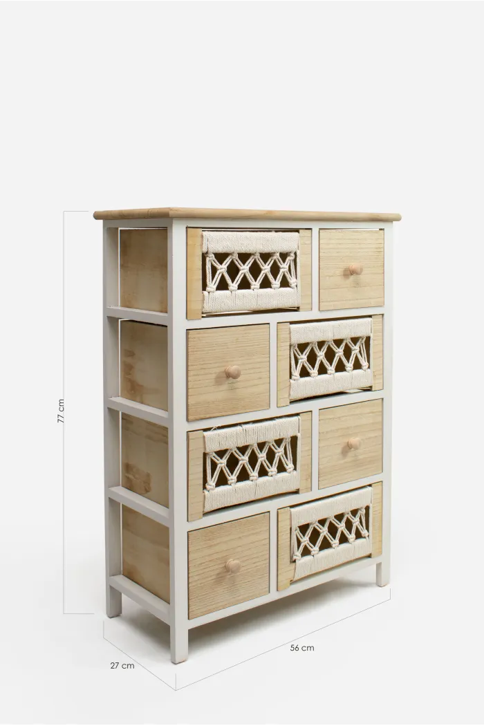 Mueble Auxiliar MDF 8 Cajones 56x27x77 cm
