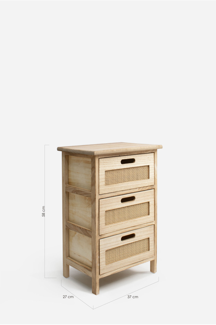 Mueble Auxiliar MDF 3 Cajones 37x27x58 cm