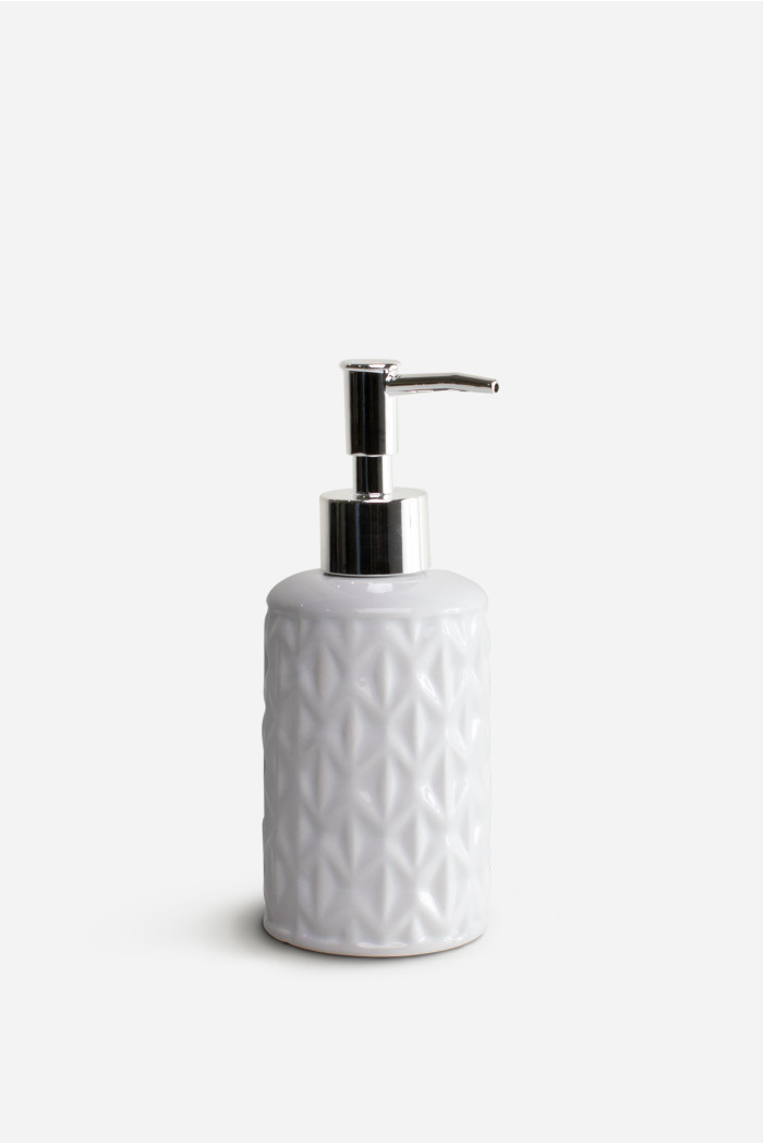 Dispensador de Jabón de Baño de Cerámica Blanco Ø7X17 cm