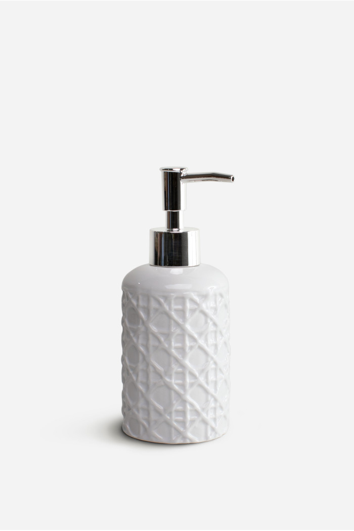 Dispensador de Jabón de Baño de Cerámica Blanco Ø7X17 cm