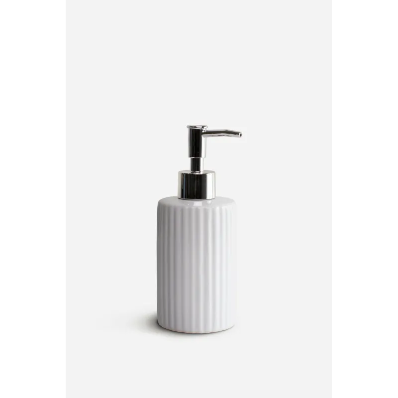 Dispensador de Jabón de Baño de Cerámica Blanco Ø7X17 cm