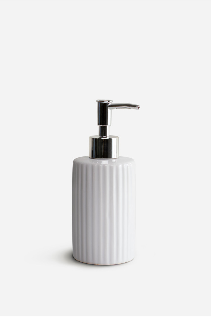 Dispensador de Jabón de Baño de Cerámica Blanco Ø7X17 cm