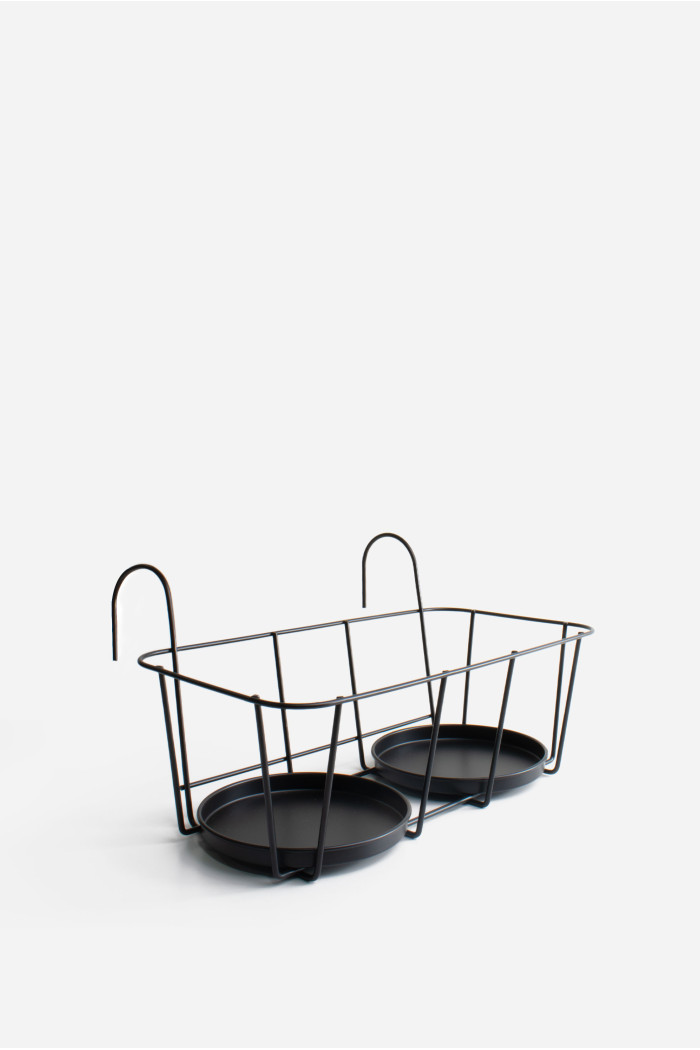 Soporte Macetero de Metal con Capacidad para 2 Macetas 40X28X22 cm