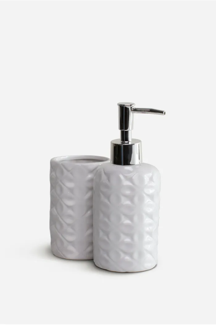 Juego de Baño de Cerámica- Set de 2 - Ø7X15X18cm