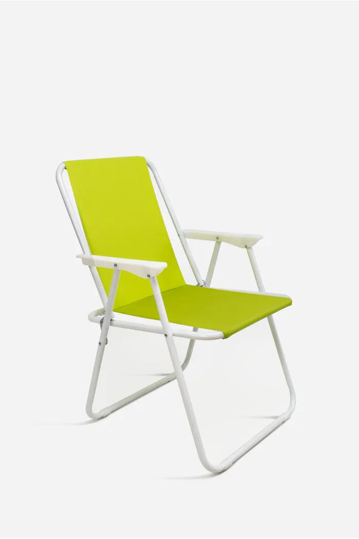 Silla de Playa Plegable - Color Pistacho - Metal 58x50x75 cm - Ideal para Playa, Piscina y Camping