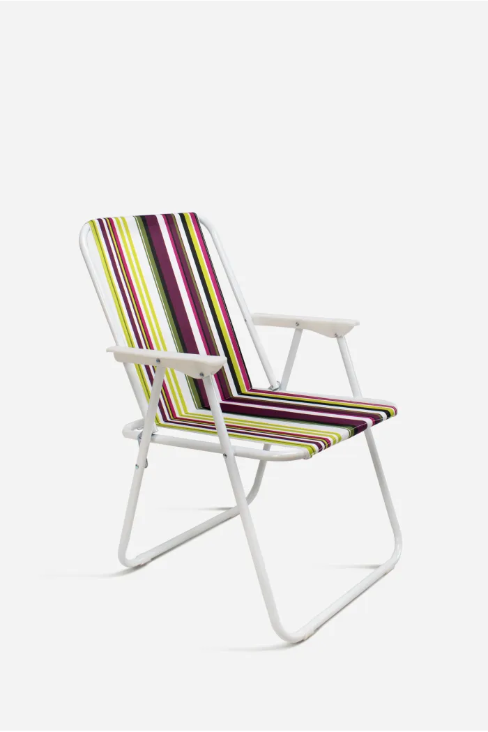Silla de Playa Plegable - Color Multicolor - Metal 58x50x75 cm - Ideal para Playa, Piscina y Camping