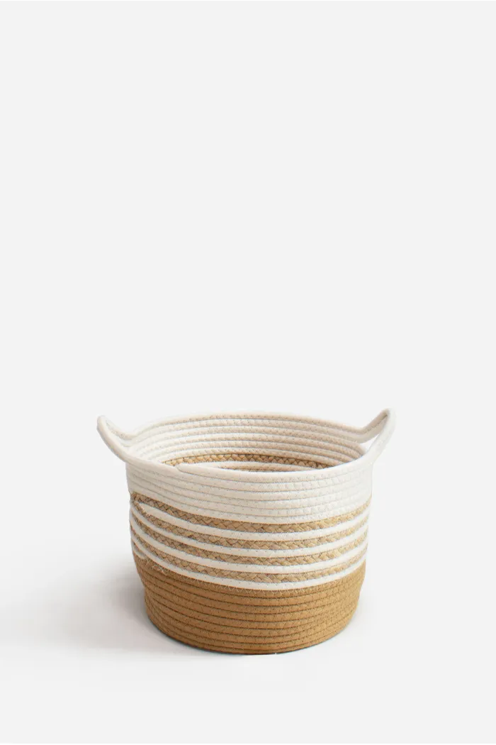 Set de 3 Cestos de Cuerda-Algodón Con Asas