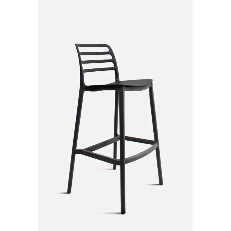 Taburete Alto con Respaldo de Lamas - Nour