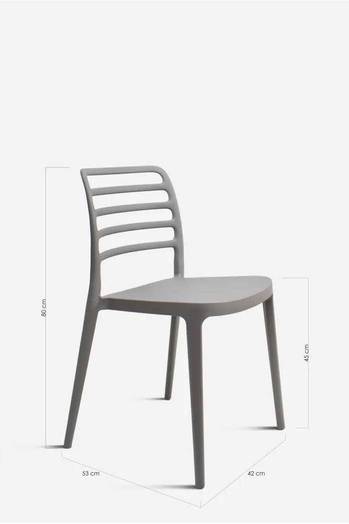Silla PP Gris 42x53x80 cm