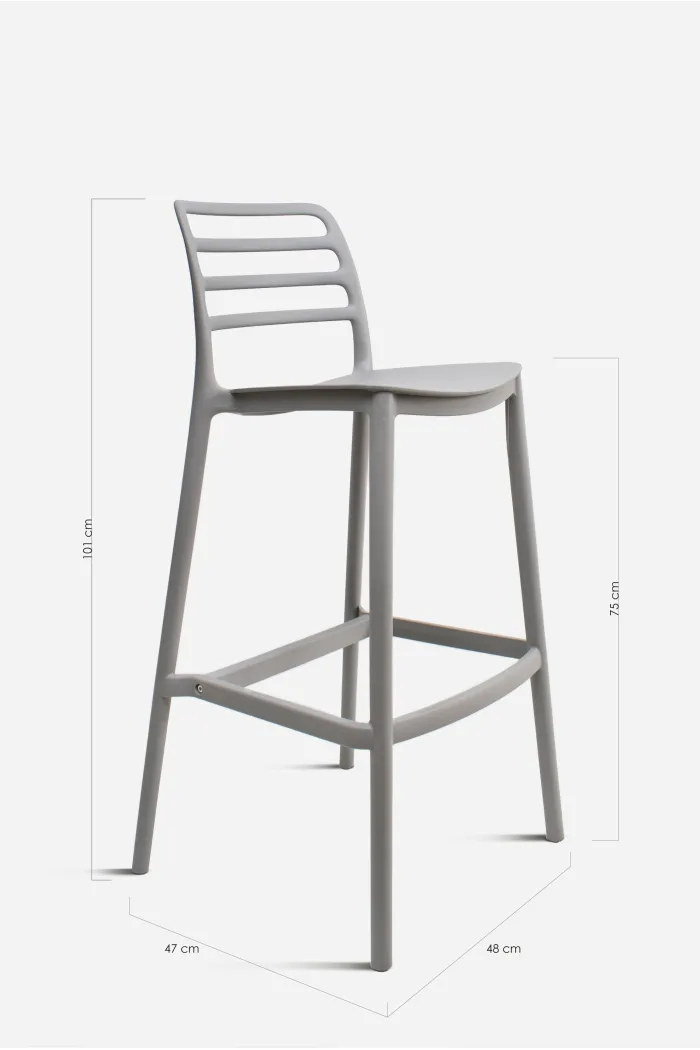 Taburete PP Gris 48x47x101 cm