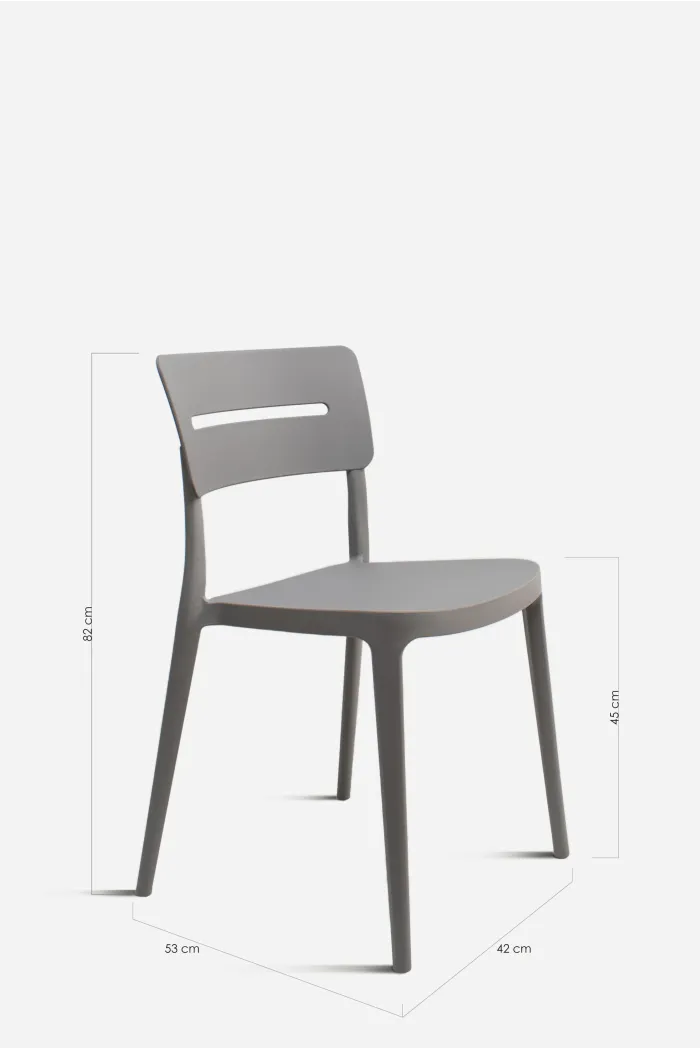 Silla PP Gris 45x52x80 cm