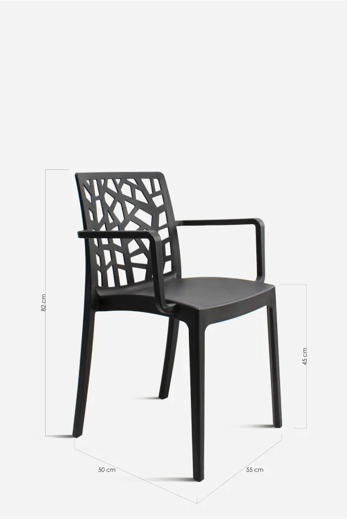 Silla PP Negra 55x50x82 cm