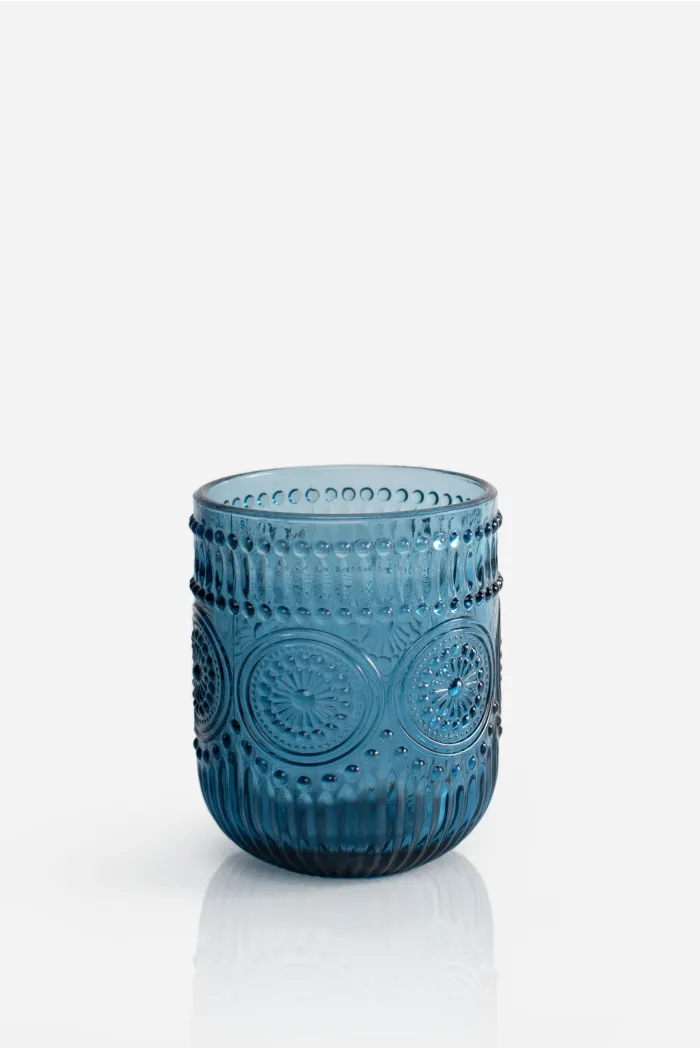 Pack de 6 Vasos de Cristal Azul 250ml─ Ø7,5x9,5cm