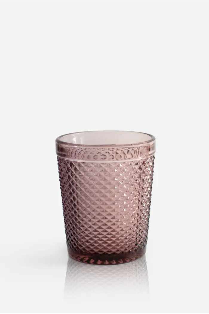 Pack de 6 Vasos de Cristal Rosa– 250 ml (Ø7,5 x 10 cm)