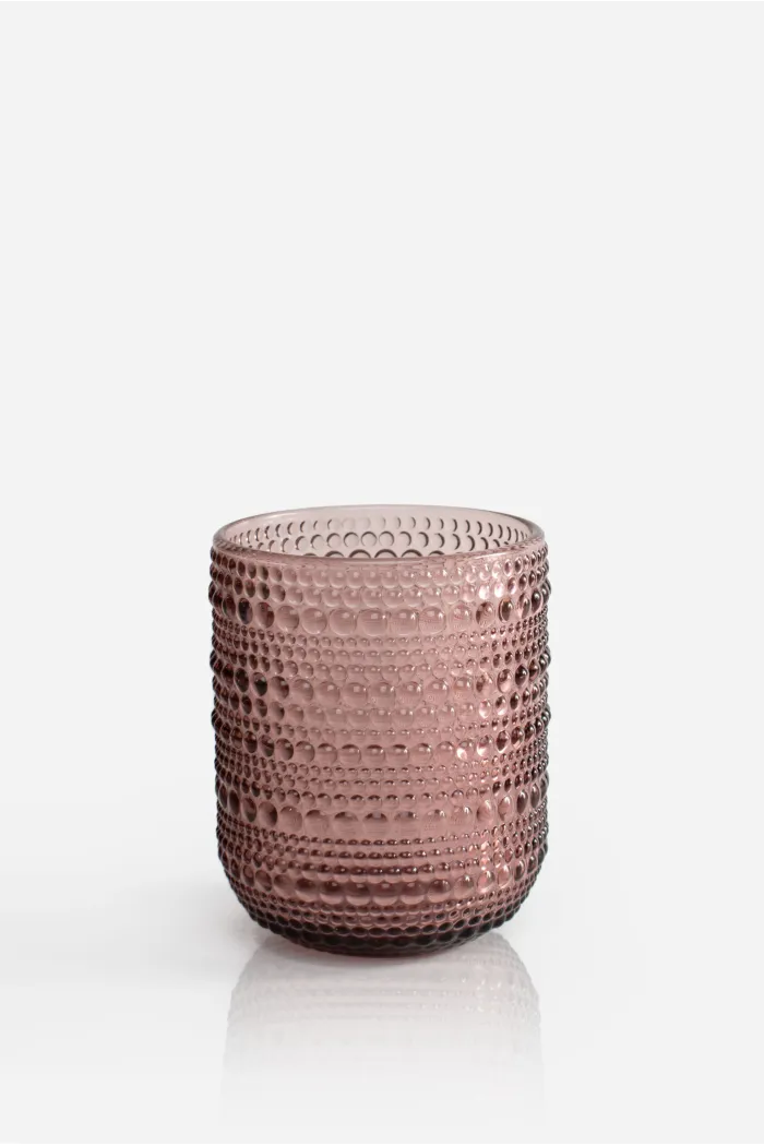 Pack de 6 Vasos de Cristal Rosa 250ml─ Ø7,5x9,5cm