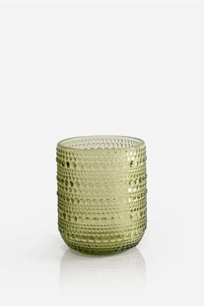 Pack de 6 Vasos de Cristal Verde 250ml─ Ø7,5x9,5cm