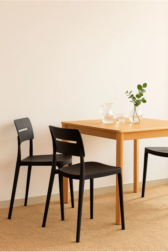 Silla PP Negra 45x52x80 cm