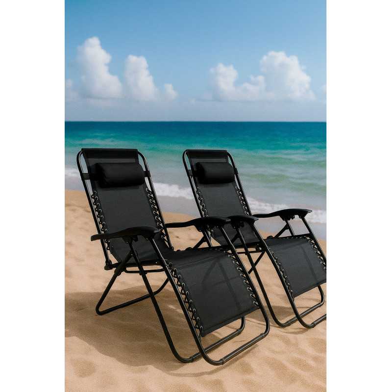 SILLA TUMBONA METAL NEGRO CON COJIN