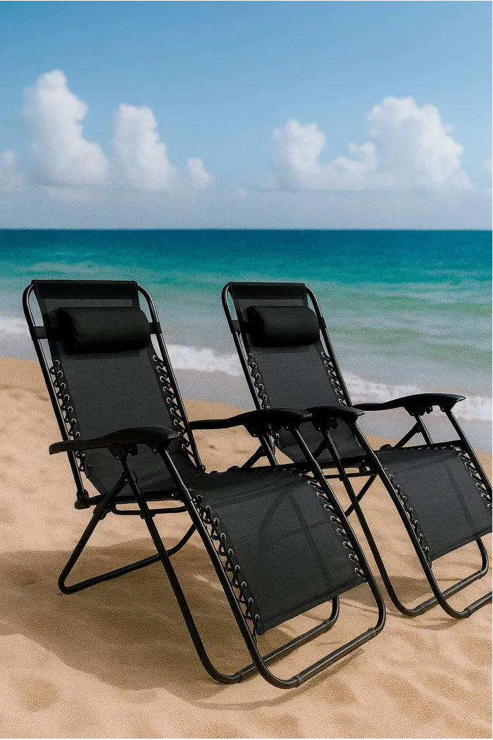 SILLA TUMBONA METAL NEGRO CON COJIN