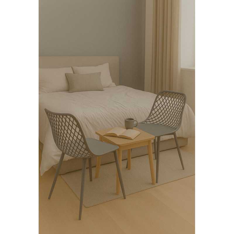 Silla de Comedor Moderna Con Respaldo Entramado - Bagdad