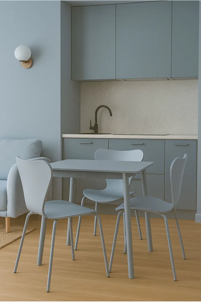 Silla de Comedor Moderna Roma Color Gris de Metal