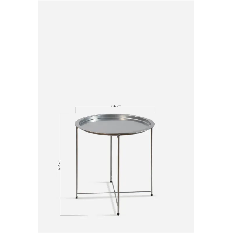 MESA DE METAL PLEGABLE REDONDA - D.47X50,5 cm