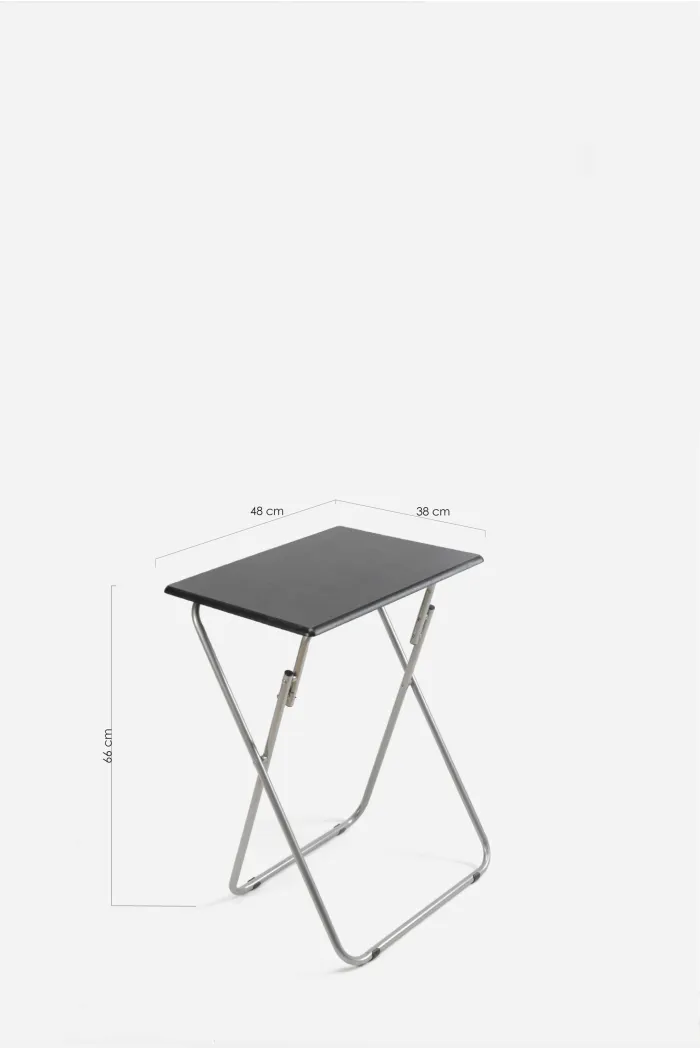 MESA DE MADERA PLEGABLE RECTANGULAR NEGRA 48X38X66 cm