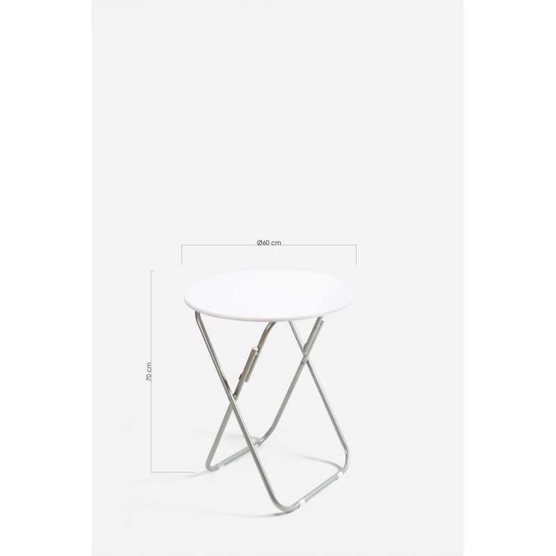 MESA DE MADERA PLEGABLE RED. BLANCA D.60X70 cm