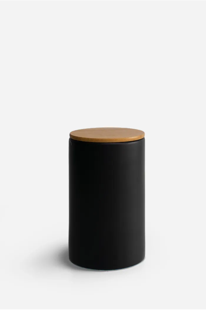 Tarro de Cerámica con Tapa de Bambú─ Dos Modelos