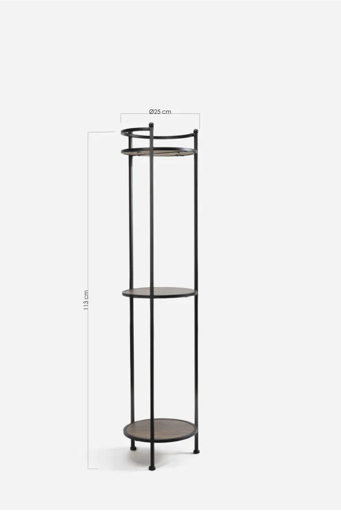 ESTANTERIA HIERRO/MADERA OSCURA RED. 3 ESTANTES