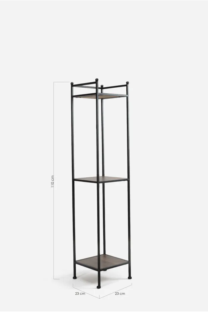 ESTANTERIA HIERRO/MADERA OSCURA RED. 3 ESTANTES