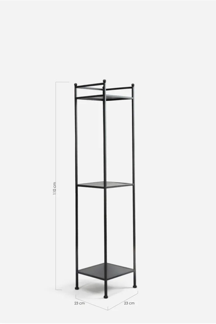 ESTANTERIA HIERRO/MADERA NEGRA RED. 3 ESTANTES
