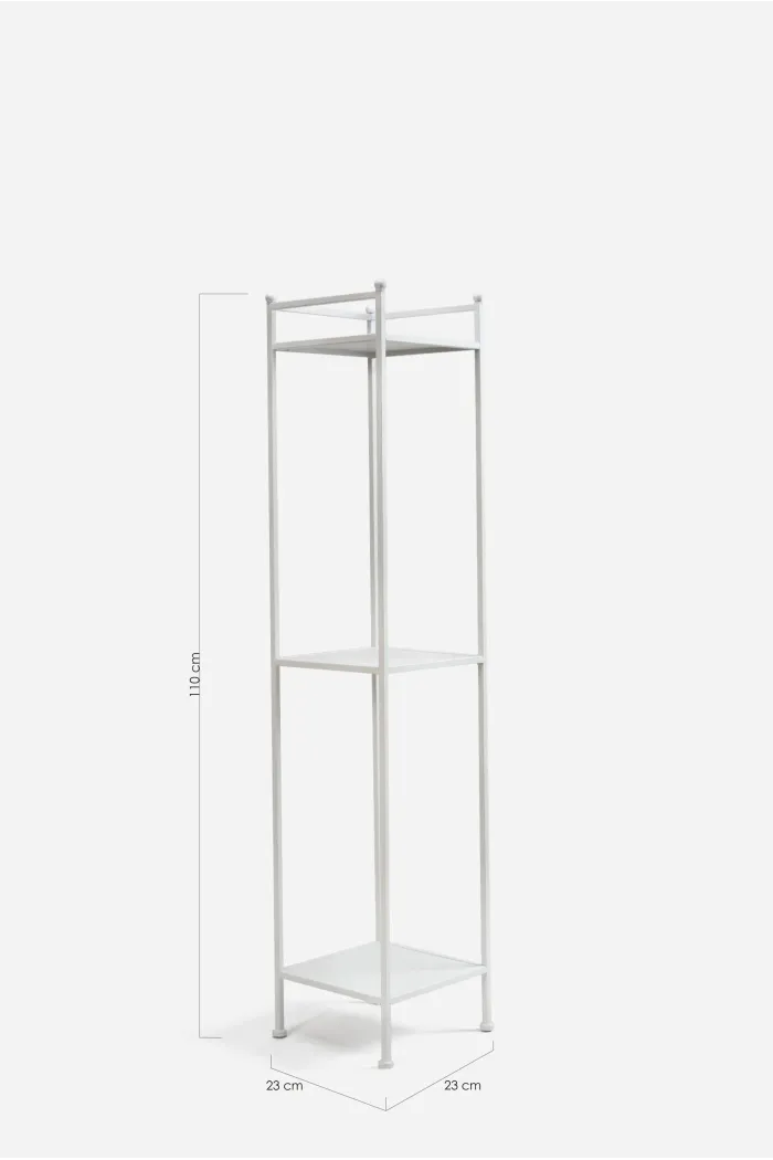 ESTANTERIA HIERRO/MADERA BLANCA CUAD. 3 ESTANTES