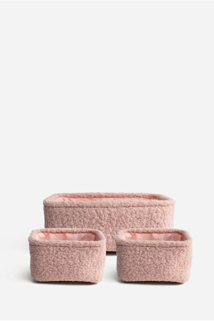 Set de 3 Cestas Organizadoras Efecto Borreguito