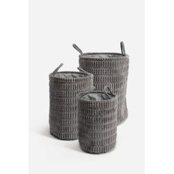 Set de 3 Cestos Roperos de Fibra Gruesa y Poliéster - 2 Modelos