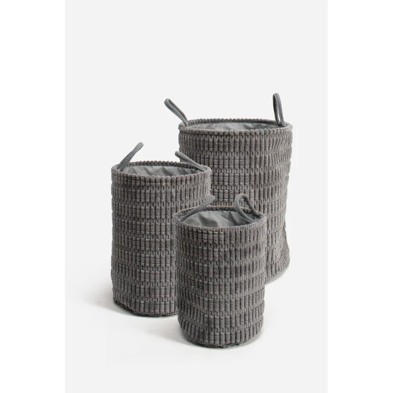 Set de 3 Cestos Roperos de Fibra Gruesa y Poliéster - 2 Modelos
