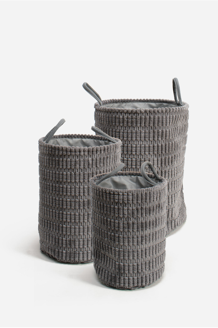 Set de 3 Cestos Roperos de Fibra Gruesa y Poliéster - 2 Modelos