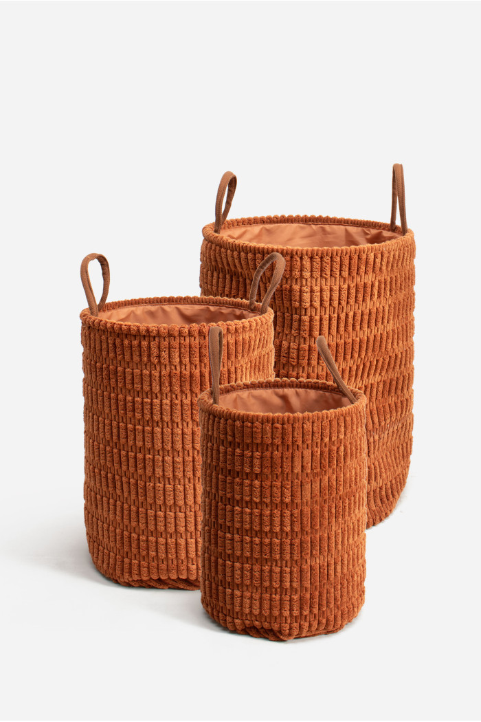 Set de 3 Cestos Roperos de Fibra Gruesa y Poliéster - 2 Modelos